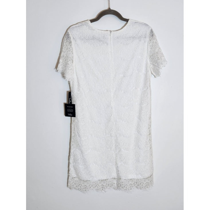 Lulus White Lace Mini Shift Dress NWT Size Large