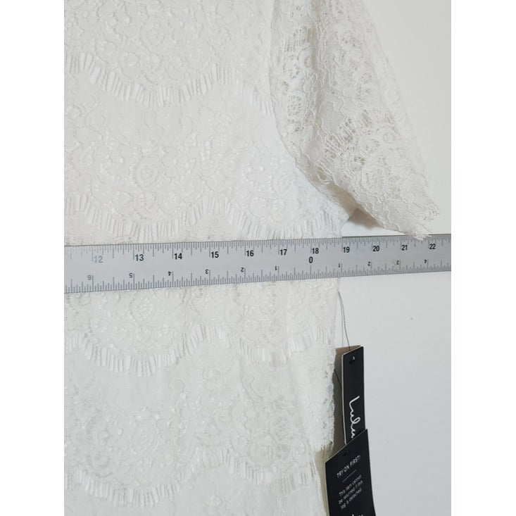 Lulus White Lace Mini Shift Dress NWT Size Large
