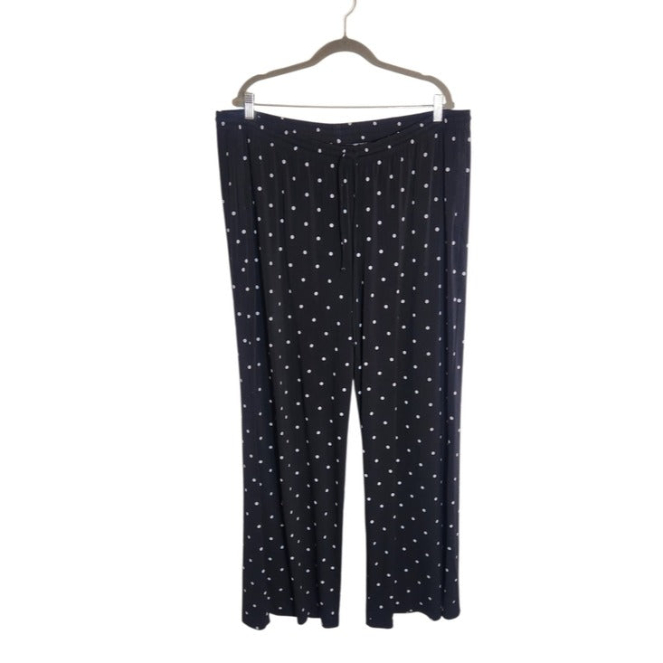 Lane Bryant Black and White Polka Dot Pull-on Wide Leg Pants Size 18/20