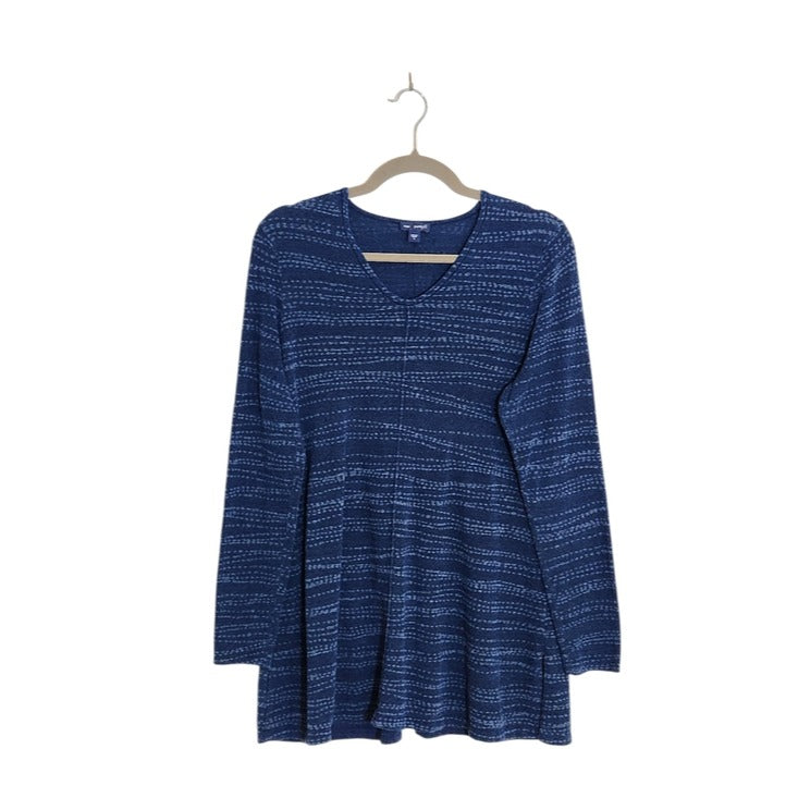 J. Jill Pure Jill Blue V-Neck Knit Pullover Size Small