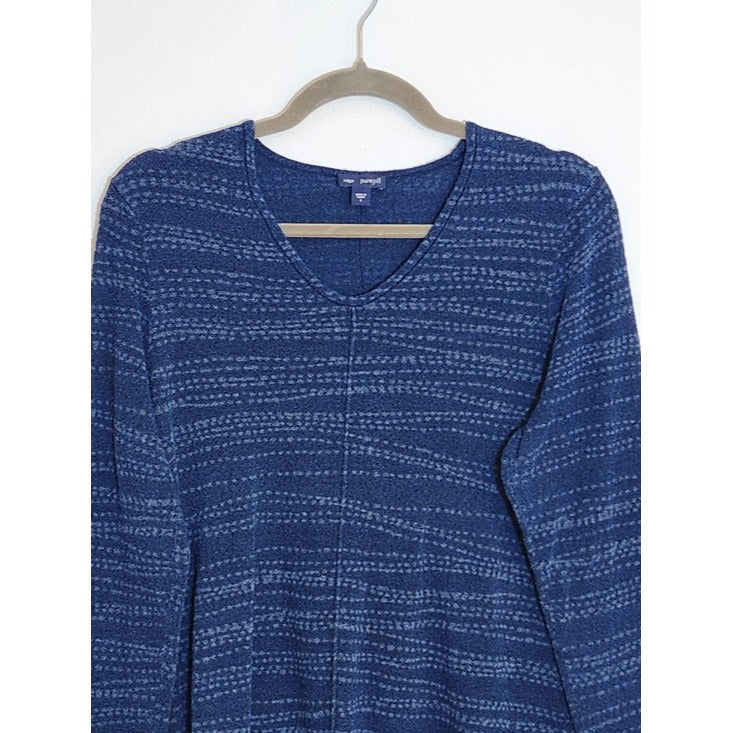 J. Jill Pure Jill Blue V-Neck Knit Pullover Size Small