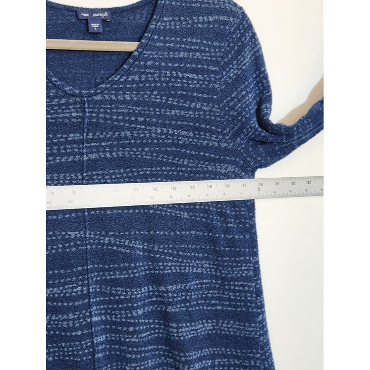 J. Jill Pure Jill Blue V-Neck Knit Pullover Size Small