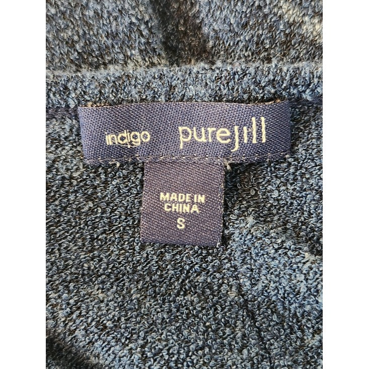 J. Jill Pure Jill Blue V-Neck Knit Pullover Size Small