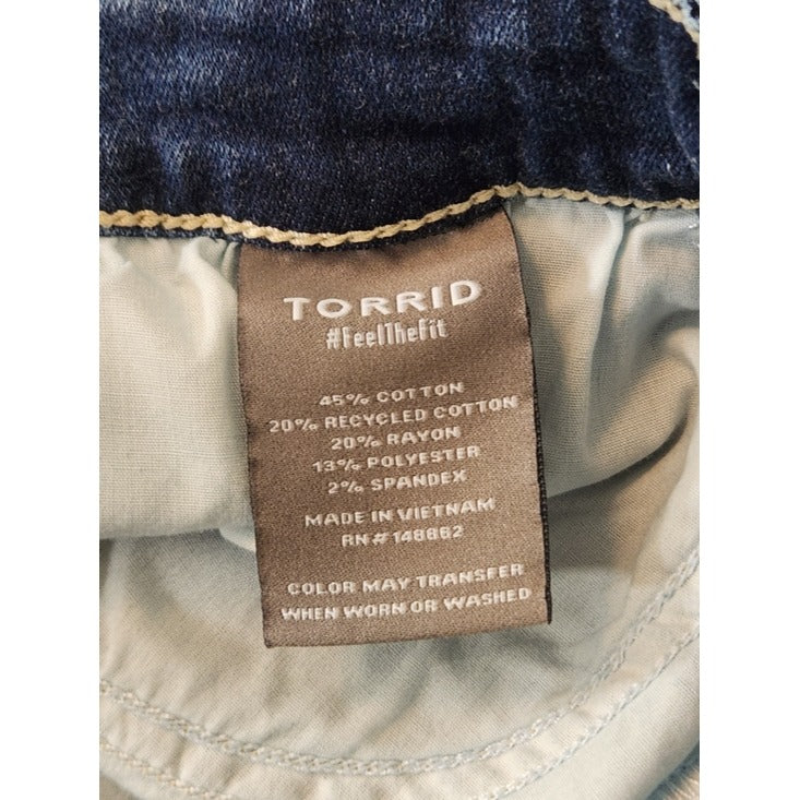 Torrid Womens Sky High Skinny Jeans Pedal Pushers Size 12