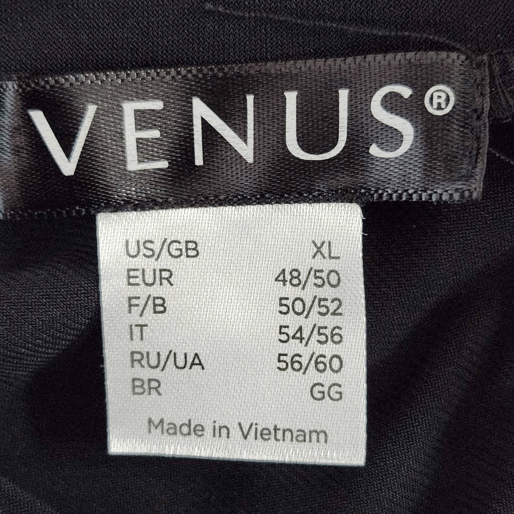 Venus Black Bodycon Dress with Floral Embroidered Shoulder Cutouts Size XL