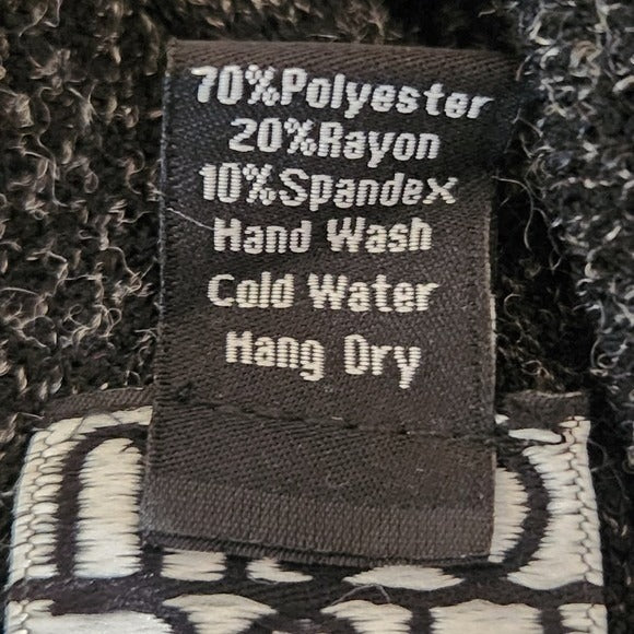 Clara Sunwoo Black Print Knit Cowl Neck Sweater Size XL Black Sweater