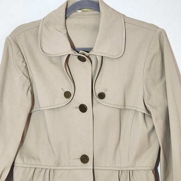 Gianni Bini Khaki Trench Coat with 3/4 Sleeves Size Medium