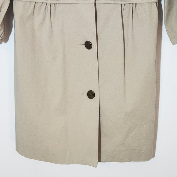 Gianni Bini Khaki Trench Coat with 3/4 Sleeves Size Medium