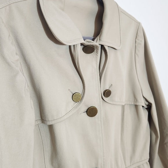 Gianni Bini Khaki Trench Coat with 3/4 Sleeves Size Medium