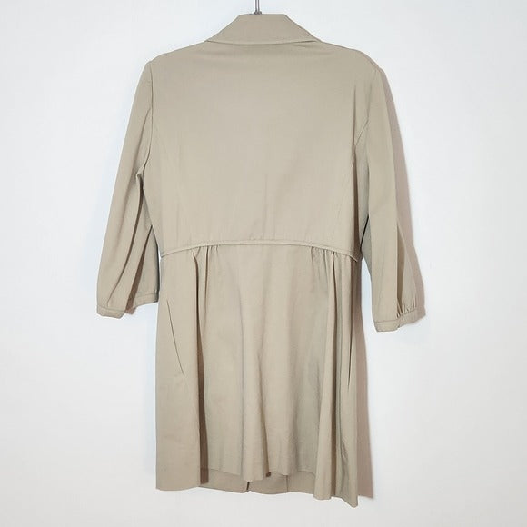 Gianni Bini Khaki Trench Coat with 3/4 Sleeves Size Medium