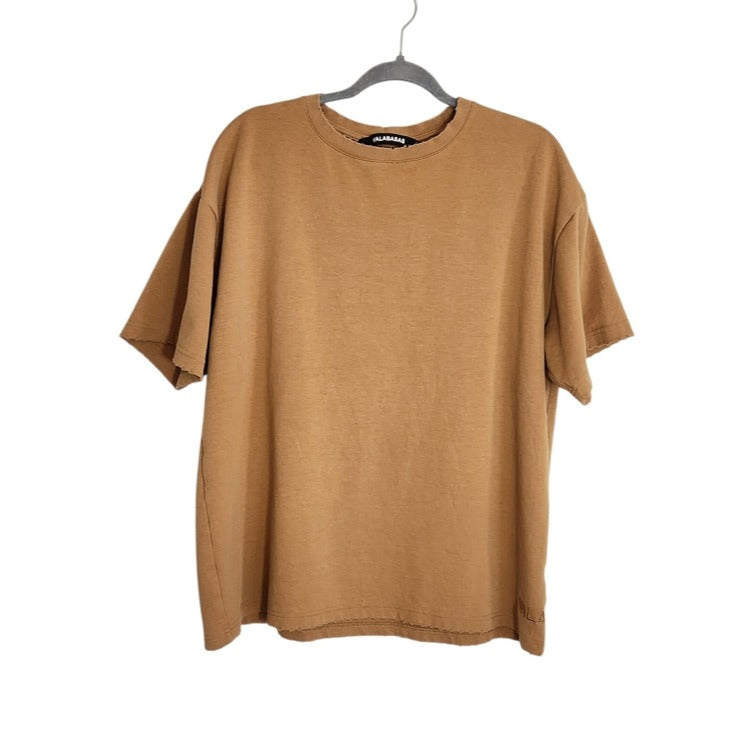 Valabasas Tan Distressed Oversized T-Shirt Size Medium