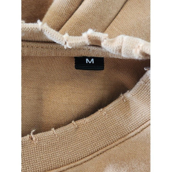 Valabasas Tan Distressed Oversized T-Shirt Size Medium