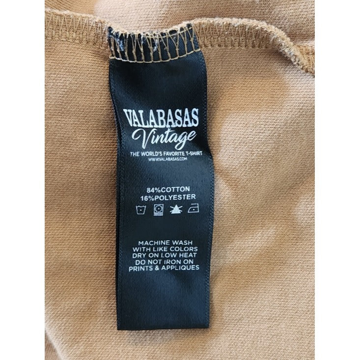 Valabasas Tan Distressed Oversized T-Shirt Size Medium