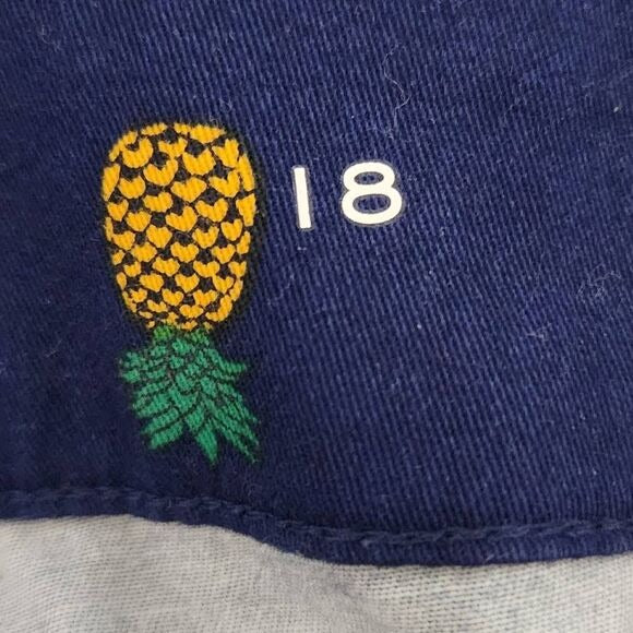 St. John's Bay Navy Pineapple Chino Shorts Size 18 Navy Shorts Tie Waist New