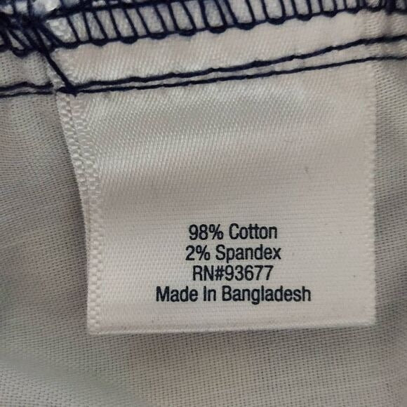 St. John's Bay Navy Pineapple Chino Shorts Size 18 Navy Shorts Tie Waist New