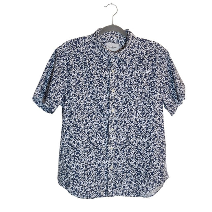 Goodfellow & Co Navy and White Floral Button Down Shirt Size Large