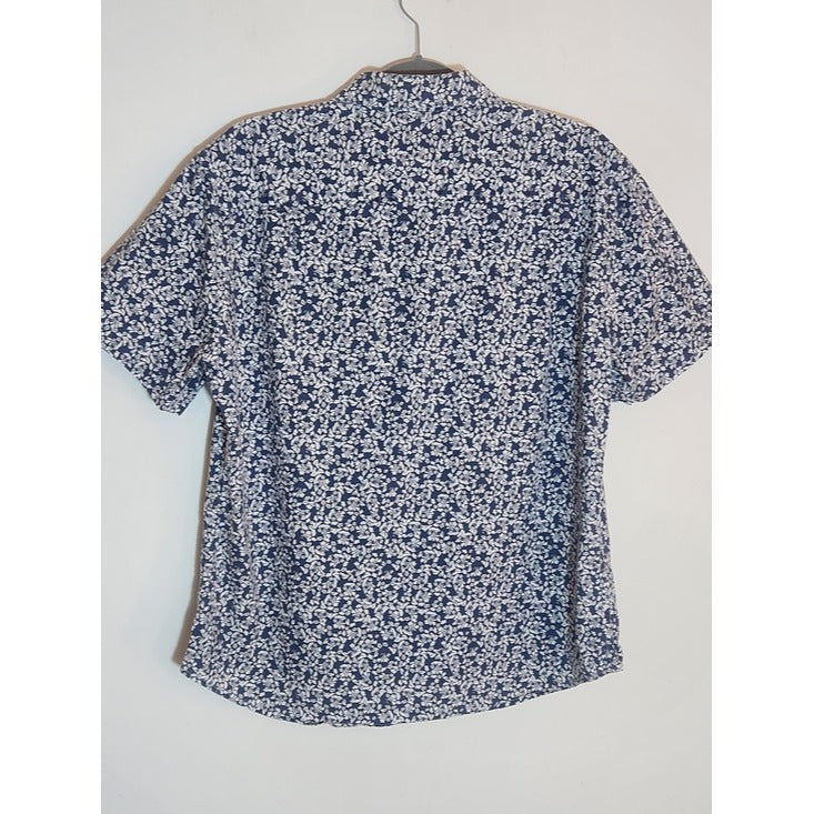 Goodfellow & Co Navy and White Floral Button Down Shirt Size Large