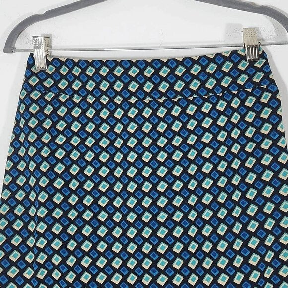 Band of the Free Black and Blue Geometric Print Mini Skirt Size Medium, New