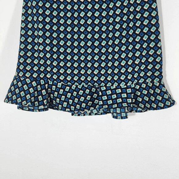 Band of the Free Black and Blue Geometric Print Mini Skirt Size Medium, New