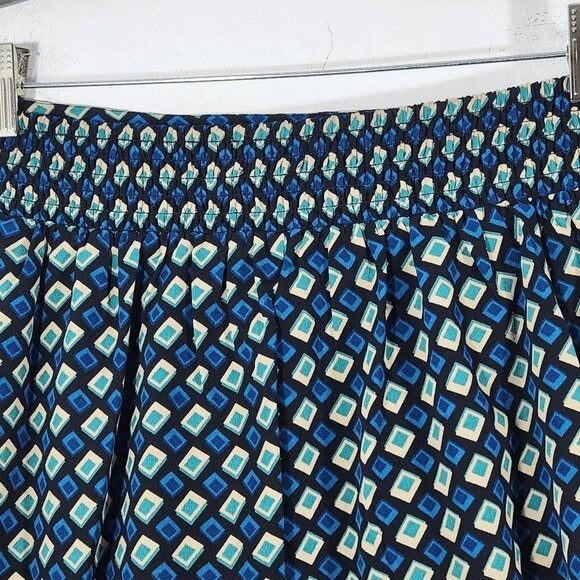 Band of the Free Black and Blue Geometric Print Mini Skirt Size Medium, New
