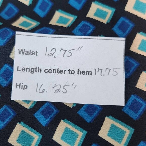 Band of the Free Black and Blue Geometric Print Mini Skirt Size Medium, New