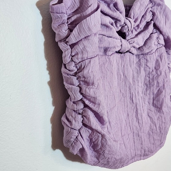 WAYF Lavender Purple Boho Crop Top Size XS