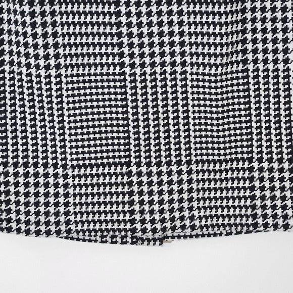 Talbots Classic Black and White Houndstooth Mini Pencil Skirt Size 8 Petites