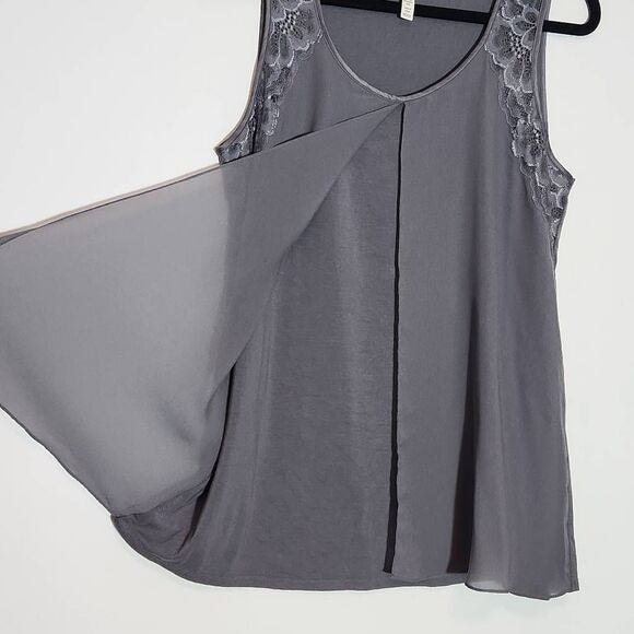 Soma Gray Layered Sleeveless Pajama Top Size Medium
