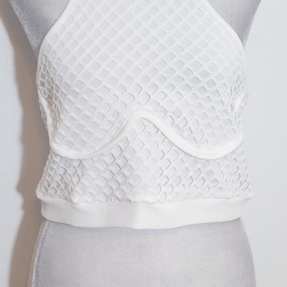 Fashion Nova White Crop Top NWT Size Large Halter Neck Crop Top