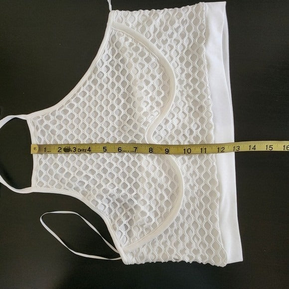 Fashion Nova White Crop Top NWT Size Large Halter Neck Crop Top