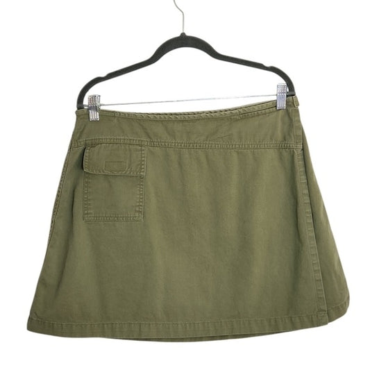 NY Khakis New York & Company Army Green Mini Wrap Skirt Size 14