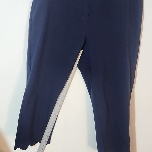 Zac & Rachel Navy Scalloped-Hem Capri Pants Size 12
