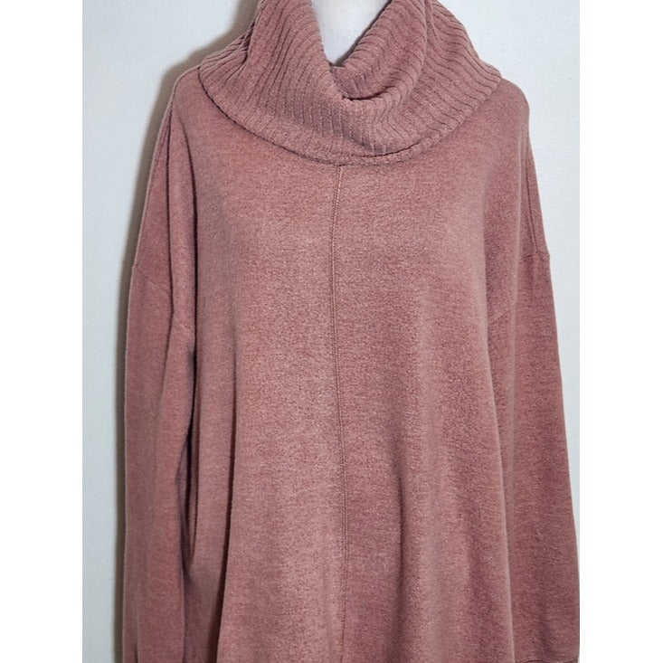 Lulus Autumn Daze Mauve Pink Cowl Neck Mini Sweater Dress Size Medium