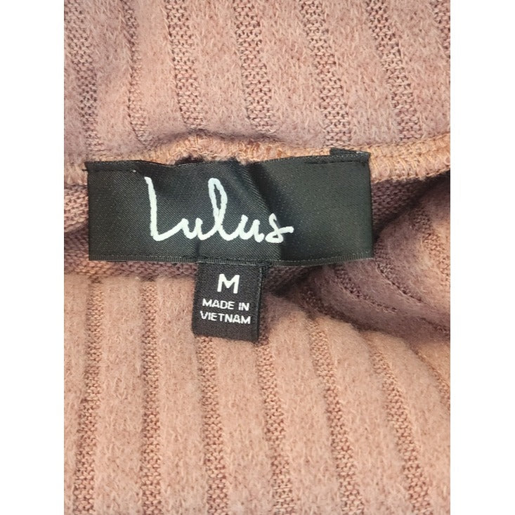 Lulus Autumn Daze Mauve Pink Cowl Neck Mini Sweater Dress Size Medium