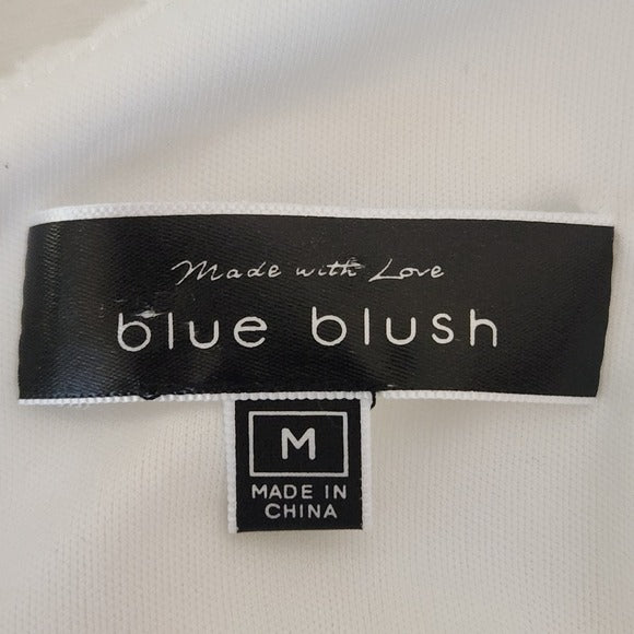 Blue Blush White Ruffled Halter Short Romper Size Medium