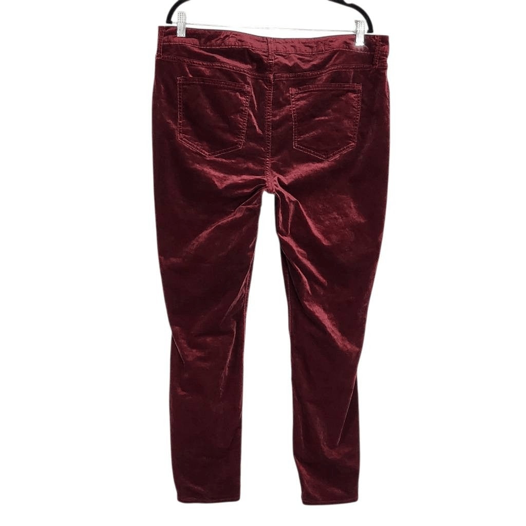 Old Navy Oxblood Velvet Jeans Size 16 Burgundy Velvet Pants