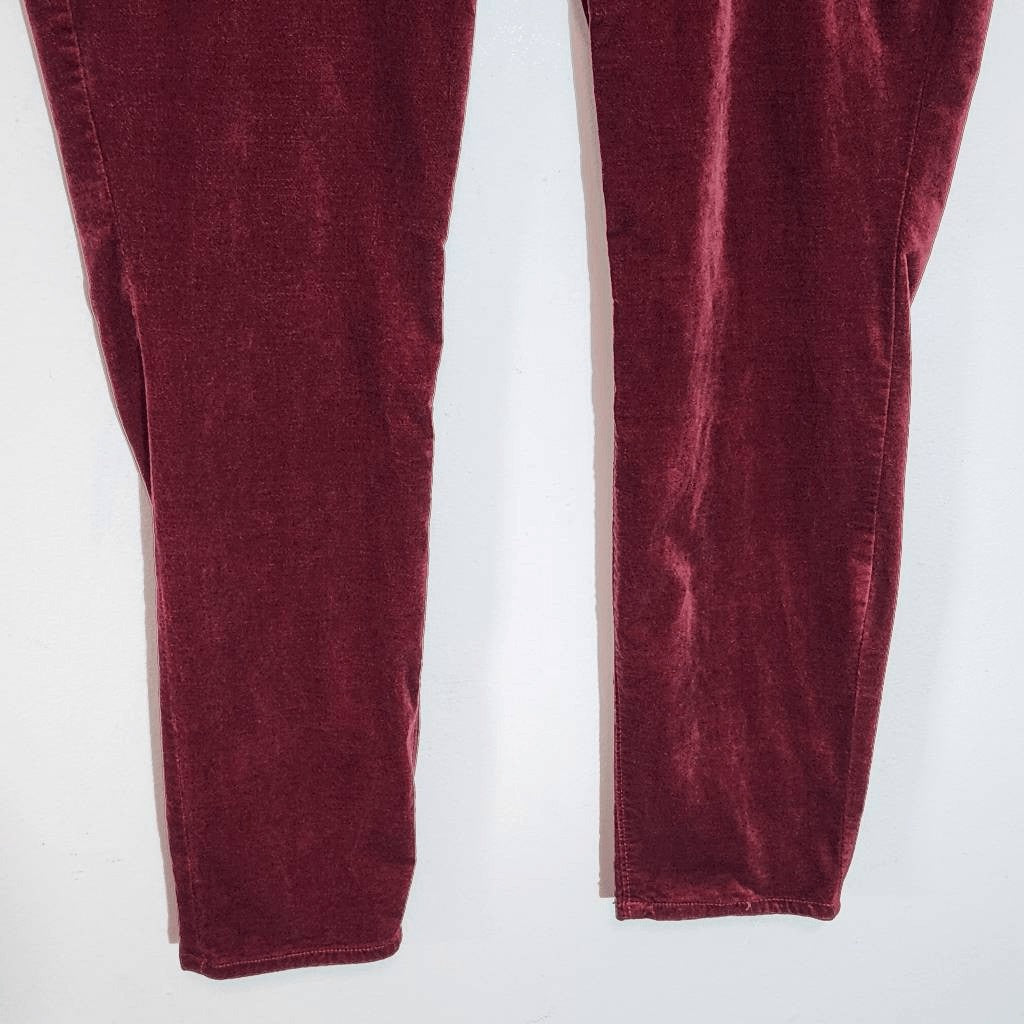Old Navy Oxblood Velvet Jeans Size 16 Burgundy Velvet Pants