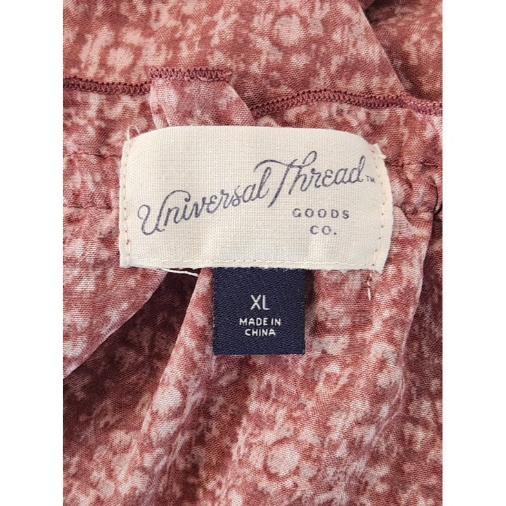 Universal Thread Pink Print Boho Blouse Size XL