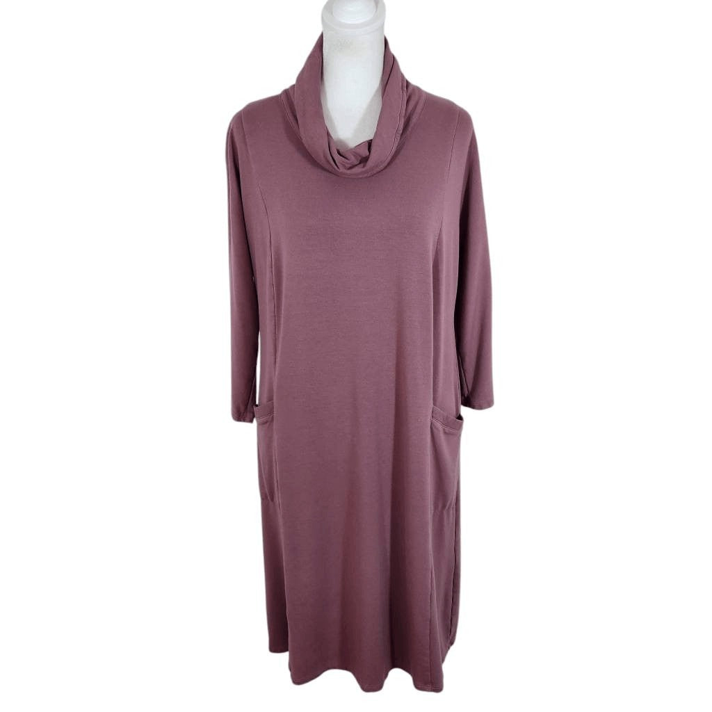 J. Jill Mauve Turtleneck Knit Dress Size Small J. Jill Wearever Plum Dress