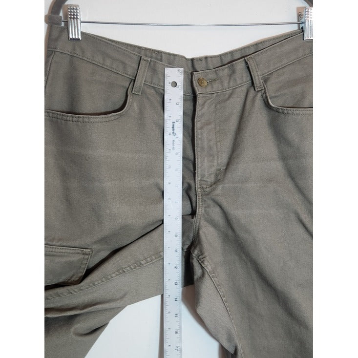 Lee Riders Olive Green Wide Leg Cargo Cropped Jeans Size 16