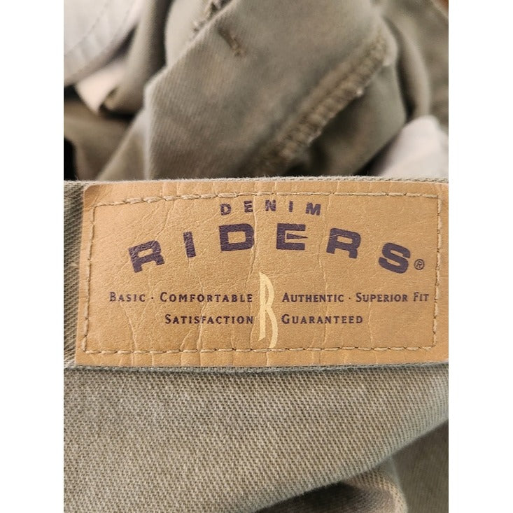 Lee Riders Olive Green Wide Leg Cargo Cropped Jeans Size 16