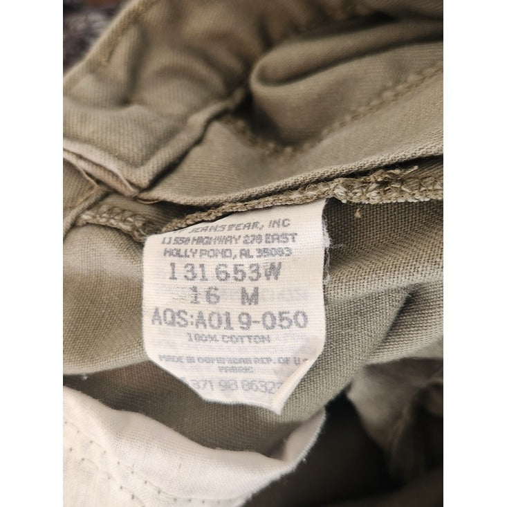 Lee Riders Olive Green Wide Leg Cargo Cropped Jeans Size 16