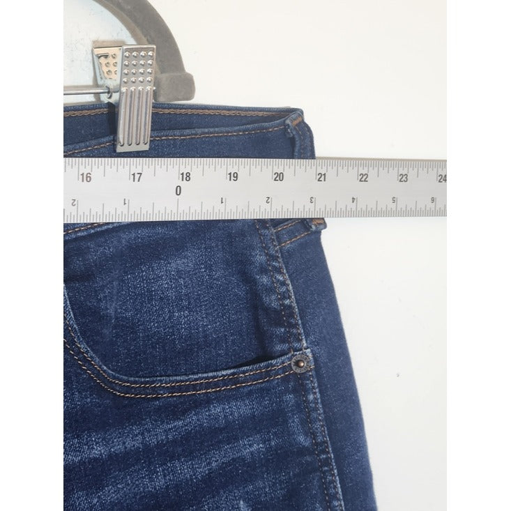 Old Navy Dark Wash Boyfriend Mid-Rise Distressed Denim Shorts Size 18