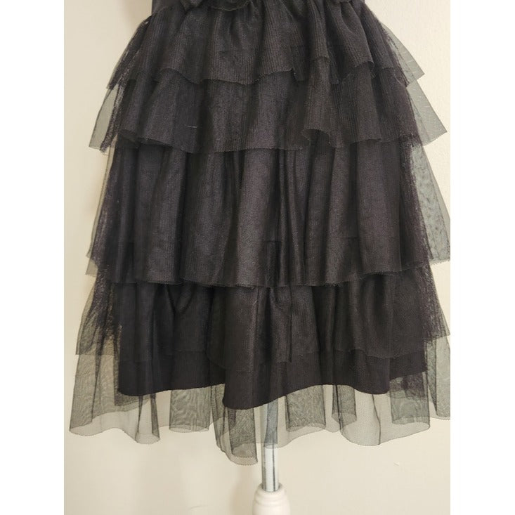 City Vibe Black Layered Tulle Mini Cocktail Dress Size 3