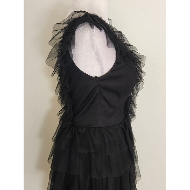 City Vibe Black Layered Tulle Mini Cocktail Dress Size 3