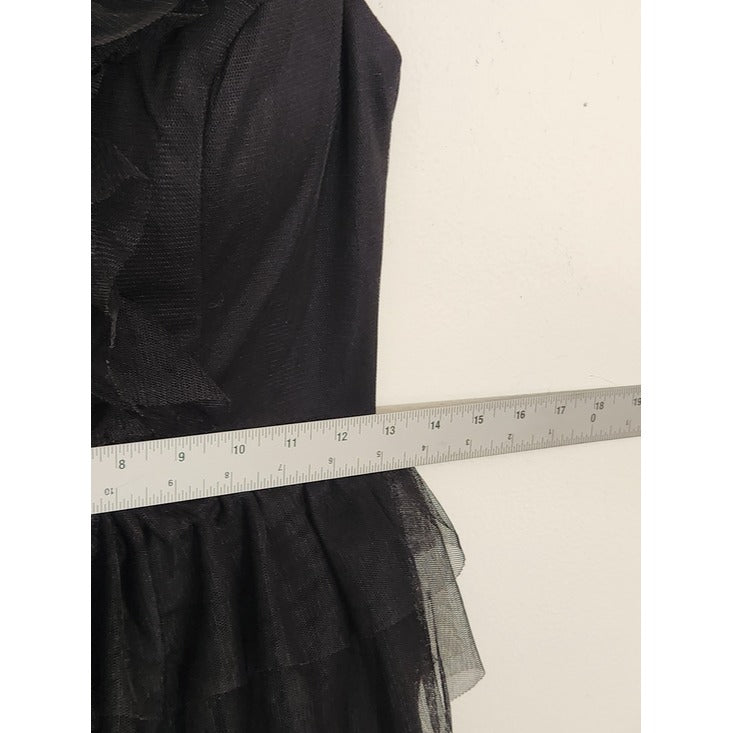 City Vibe Black Layered Tulle Mini Cocktail Dress Size 3