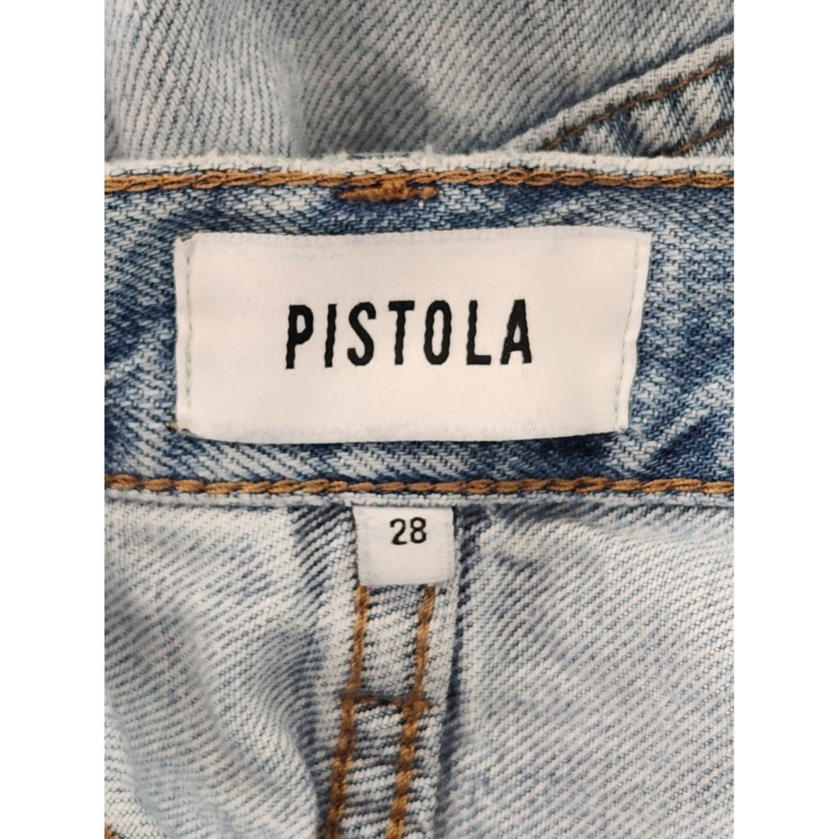 Pistola Light Wash Distressed Straight Leg Jeans Size 28