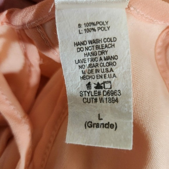 Kate Peach Sleeveless Mini Shift Dress with Fringe Detail Size Large