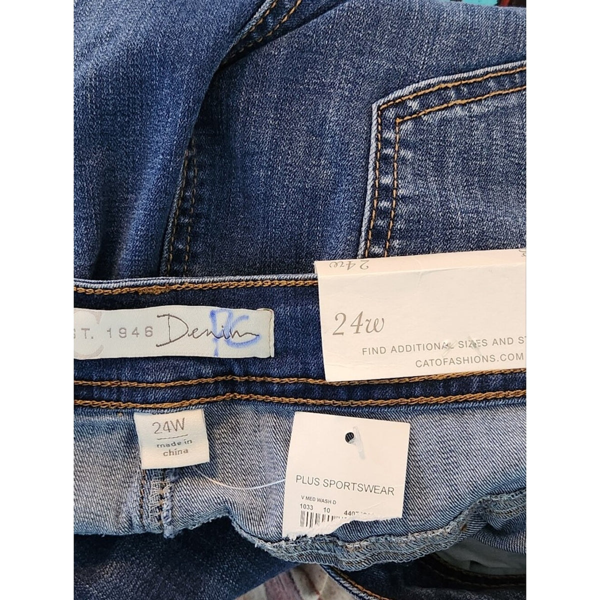 Cato Medium Wash Blue Classic Jeggings Size 24W NWT