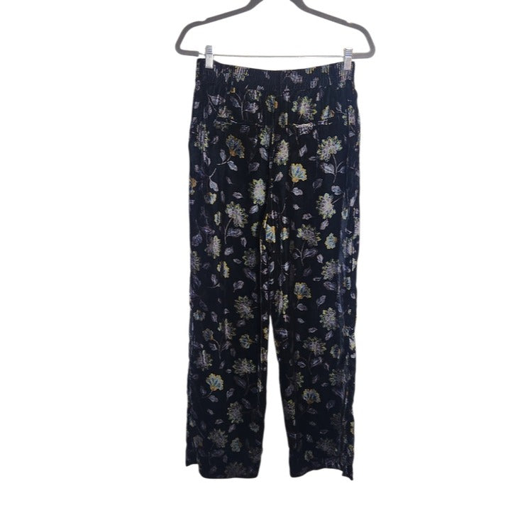 Rachel Zoe Multi-Color Floral Full Leg Velour Pants Size 8